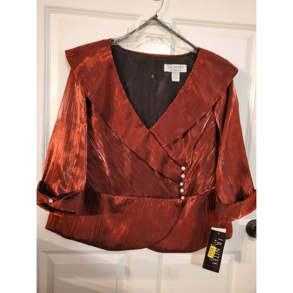J.R Nites Tops - J.R Nites Women 20W Plus Size top Red New with Tags Zipper closure